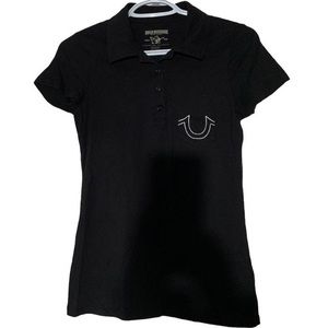 True Religion black polo T-shirt
